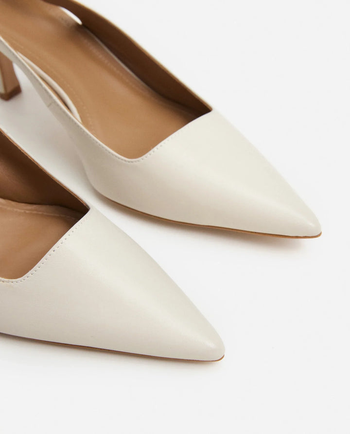Slingbacks Krämfärgad