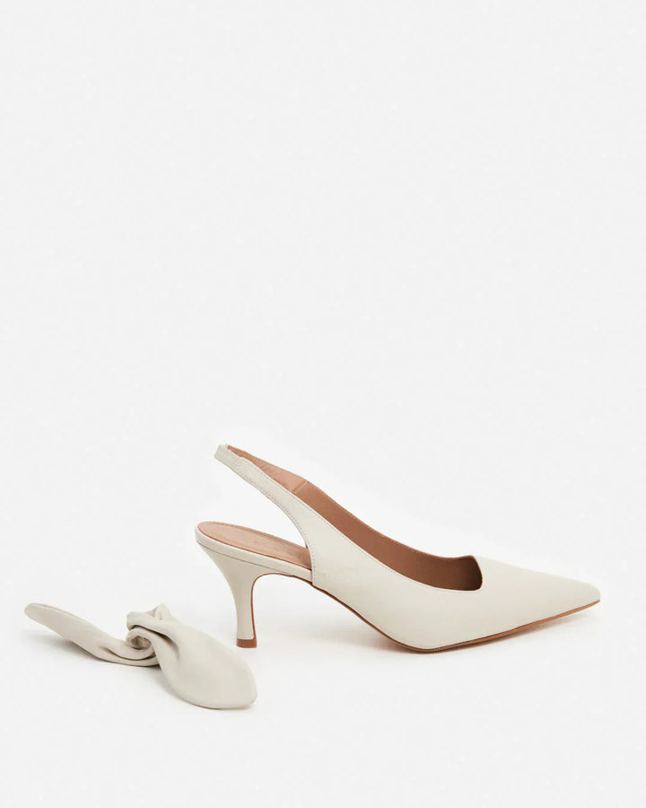 Slingbacks Krämfärgad
